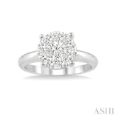 1/3 Ctw Lovebright Round Cut Diamond Bridal Ring in 14K White Gold